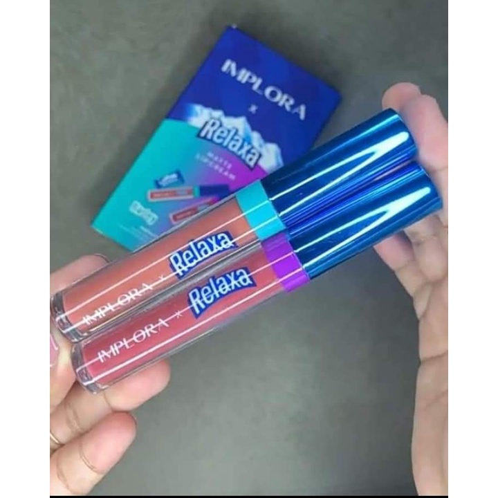 BELLA - [ IMPLORA ] X Relaxa MATTE LIP CREAM LIMITED EDITION BOX ISI 2 PCS