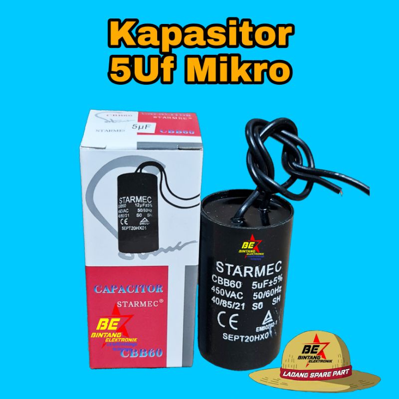 Kapasitor 5Uf Tipe B Capasitor Mesin Cuci 5 Uf Mikro Farad