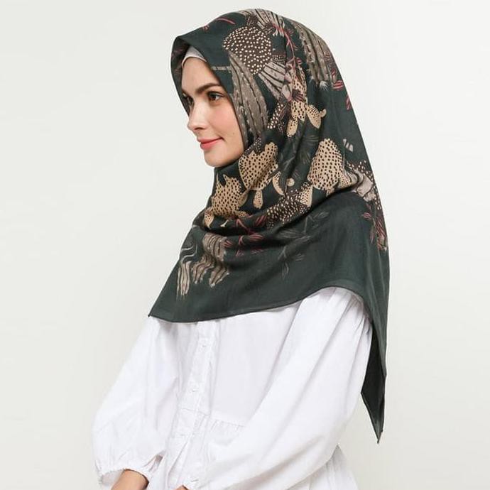 New Kami Idea New Cholla Print Nuvoile Voal Scarf - Peacock Produk Laris