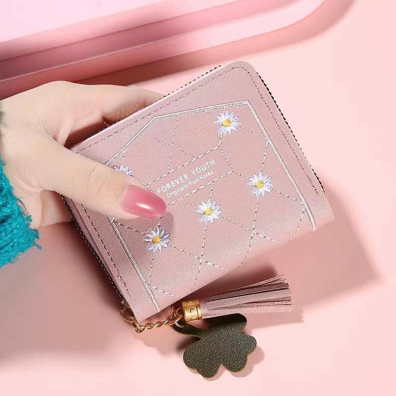 Dompet Mini Wanita Dompet Wanita Koin/Uang Kertas Dompet Wanita Mini Motif Bunga Daisy aladin