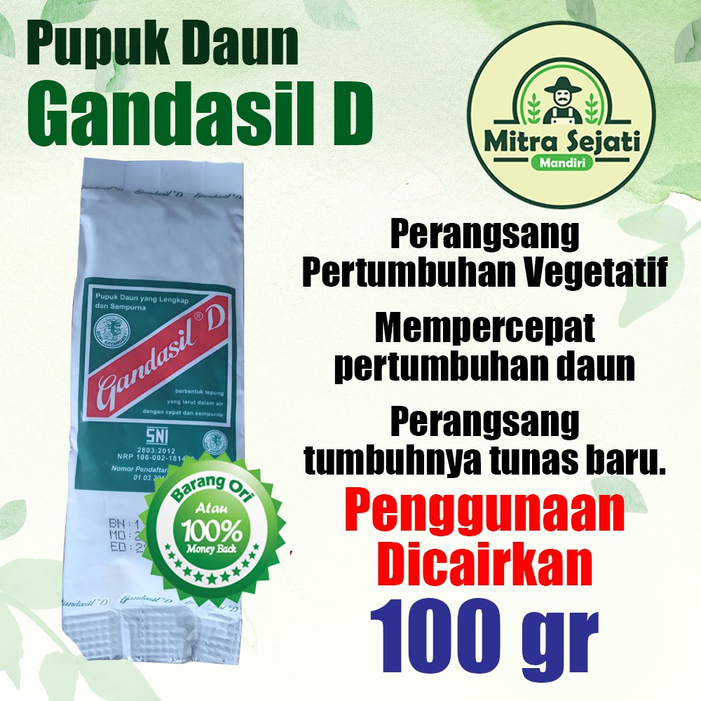 Jual Pupuk Daun Gandasil D Gram Untuk Pertumbuhan Daun Pada Tanaman Shopee Indonesia