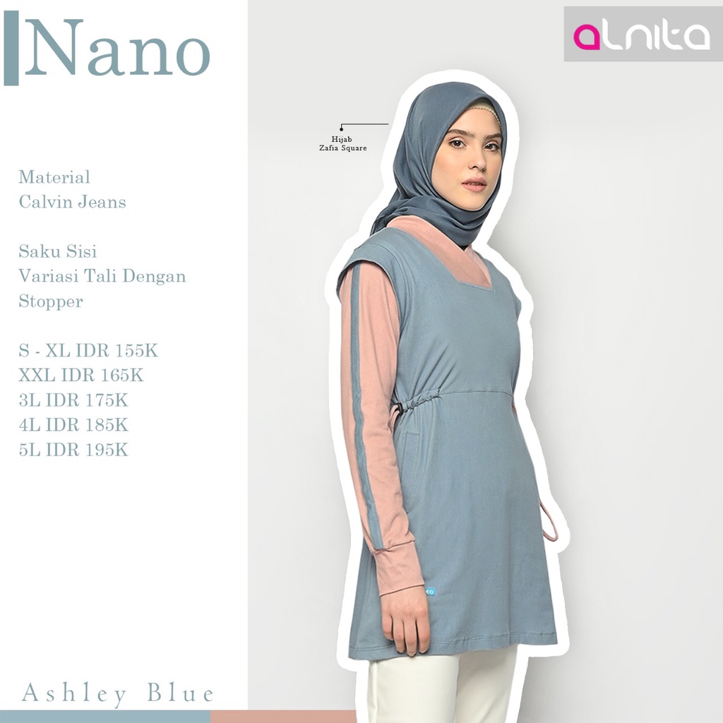 Alnita atasan Nano Bahan Calvin Jeans halus, nyaman dipakai dan ringan