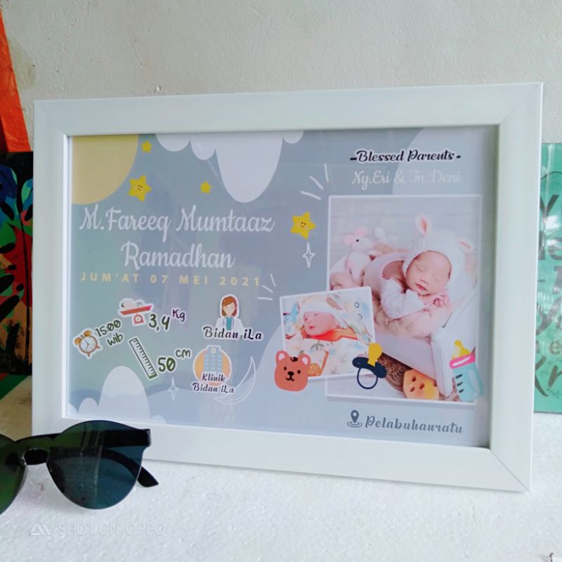 bingkai foto biodata bayi cetak bingkai bingkai foto pajangan bingkai foto a4 perlengkapan bayi