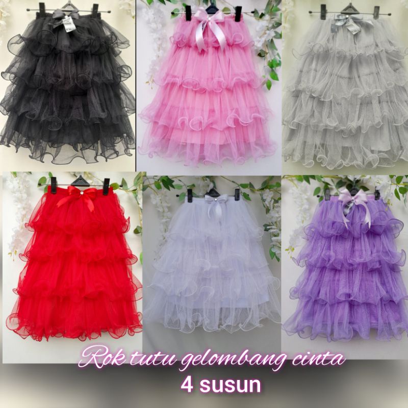 ROK TUTU 4 GELOMBANG CINTA--ROK TUTU 4 SUSUN ANAK USIA 1-5 TAHUN