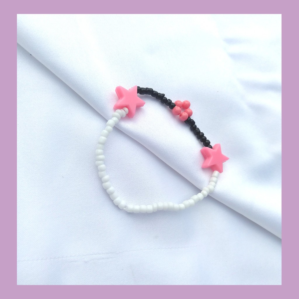 Gelang Manik-manik Handmade Lokal DIY Beads Manik-Manik: BLACKPINK
