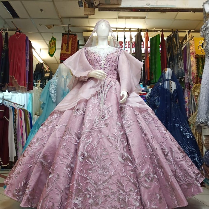Baju Pengantin Wedding Dress Muslimah Jawa India gaun pengantin wanita - dasty, all size fit L