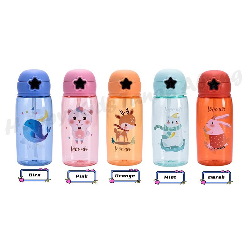 BOTOL MINUM ANAK 520 ML MOTIF LUCU PLUS SARUNG KAIN BPA FREE