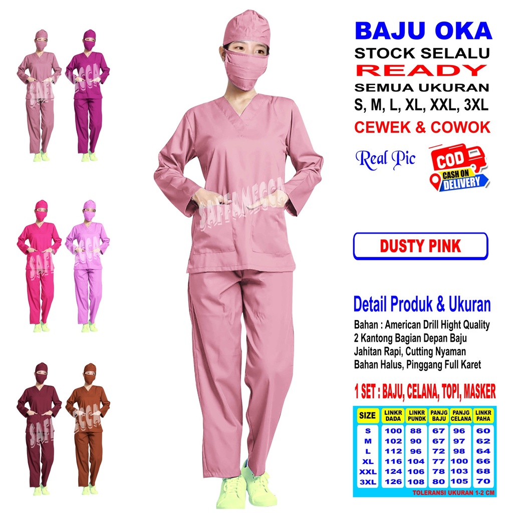 Jual Baju Oka Baju Ok Oka Ok Baju Perawat Baju Medis Scrub Perawat Pn Panjang Indonesia Shopee