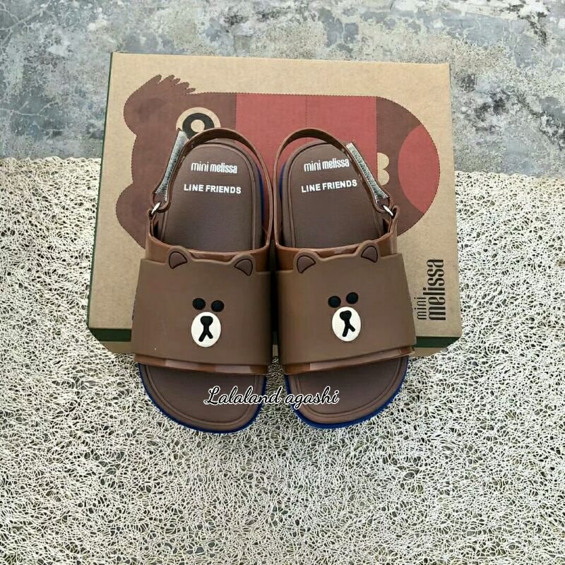 Sandal minimel line friends brown/sandal melissa anak cowok / sandal jelly anak