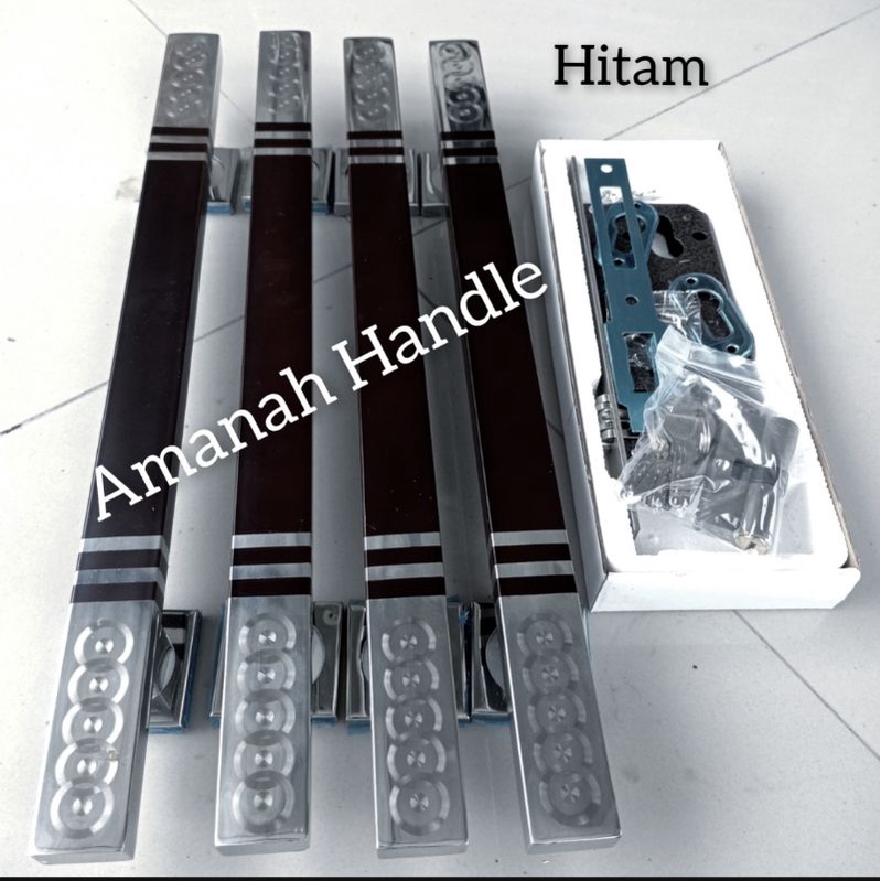 Handle pintu rumah 1 set kunci Murah grafir polos 45cm 60cm &amp; 33cm