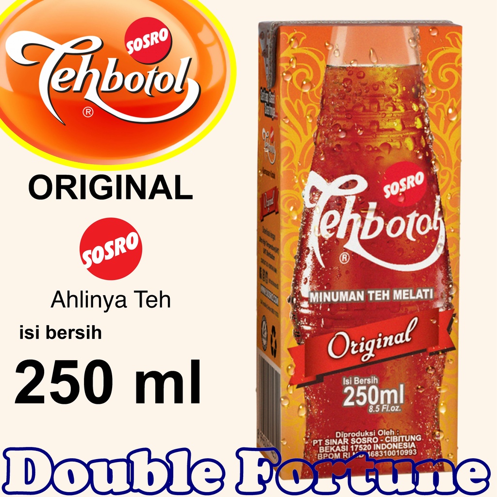 Sosro Teh Botol Kotak Original  250 ml Minuman Teh Melati