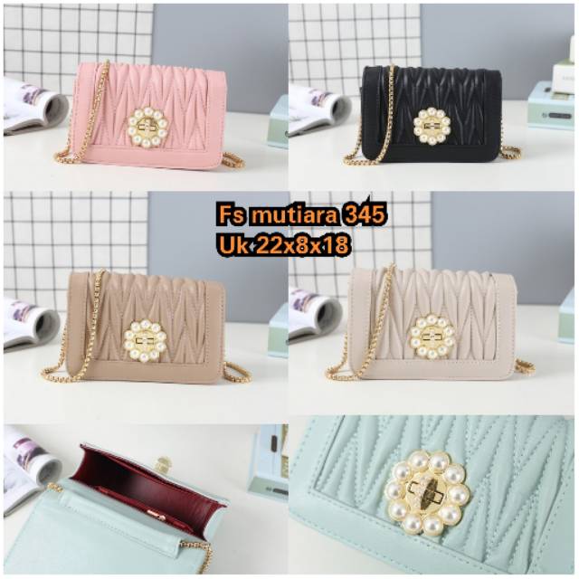 Tas selempang wanita mutiara import
