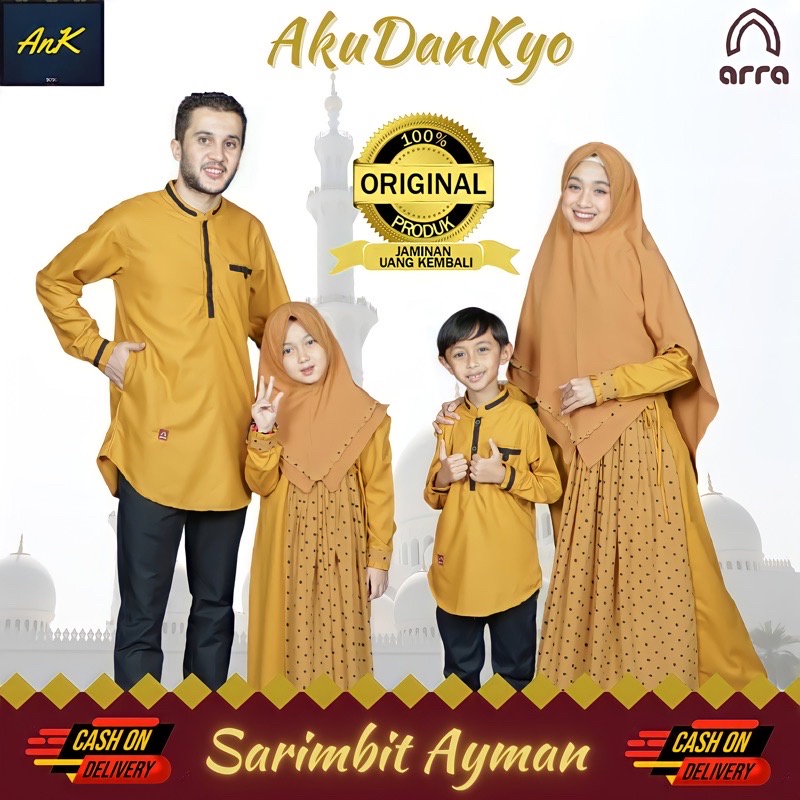 Sarimbit Keluarga 2023 Lebaran Arra Ayman Mustard Baju Couple Keluarga Lebaran 2023