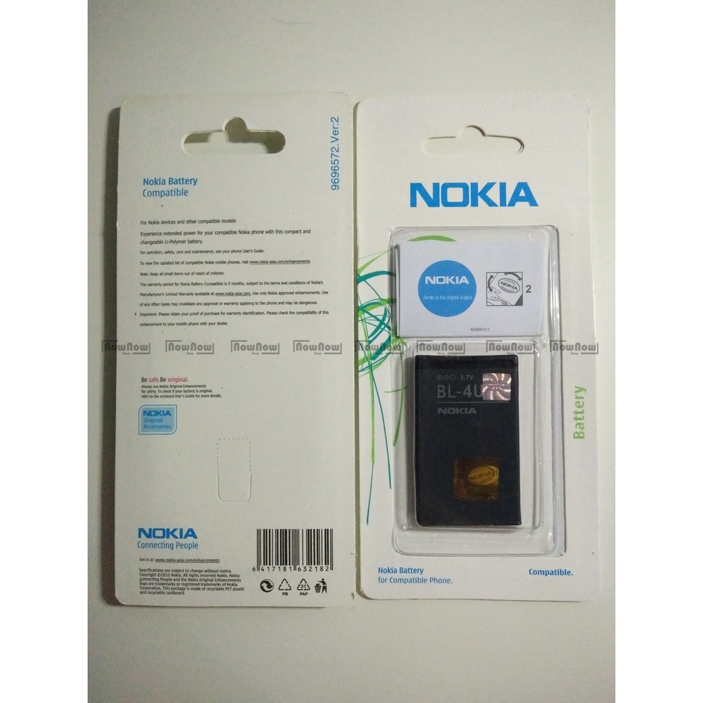 Baterai Nokia BL-4U BL4U Original ORI OEM Batre Battery Batu Batrai