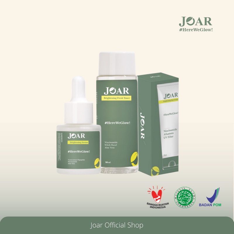 Joar Skincare Brightening Serum + Toner + Day Cream