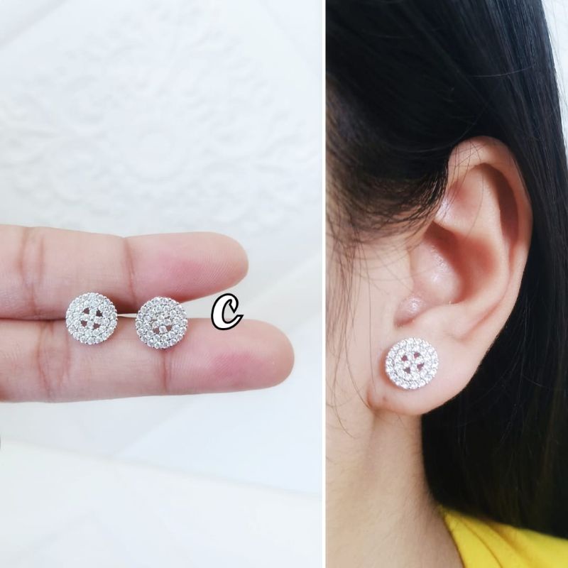 Anting Giwang Titanium Wanita Model Berlian Blink Blink Super Mewah 2