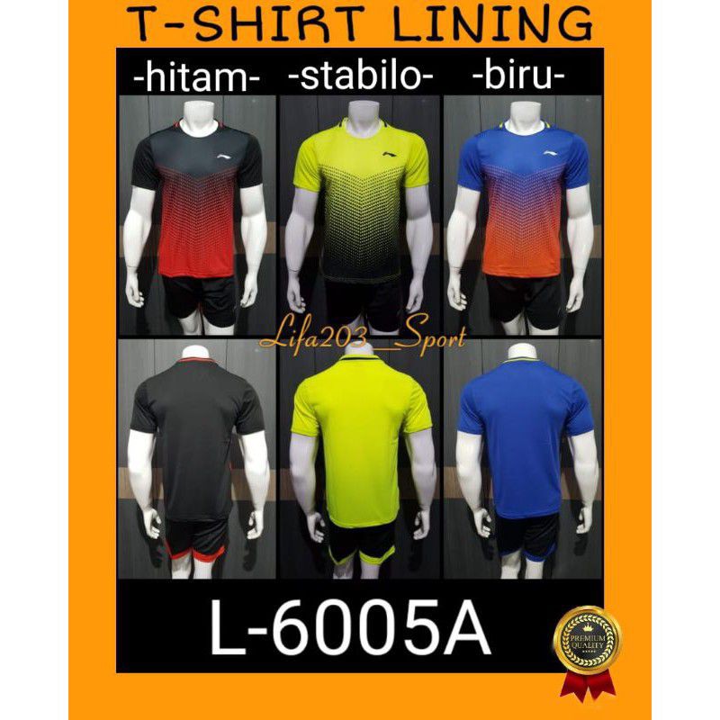 Kaos Badminton Lining Import Grade Ori L-6005A Jersey Badminton Murah