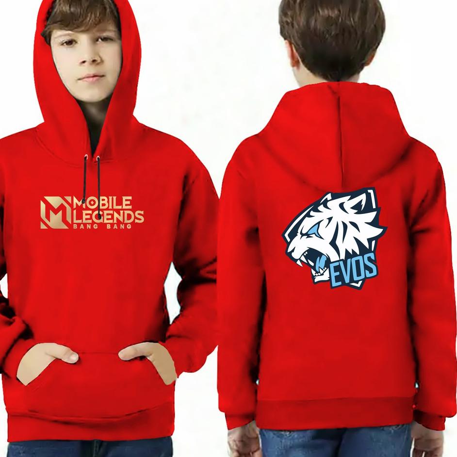 ◊ Hoodie Anak ML EVOS LEGEND - Jaket ML EVOS - Hoodie Mobile legend EVOS / Sweater ML EVOS 6-13 TAHU