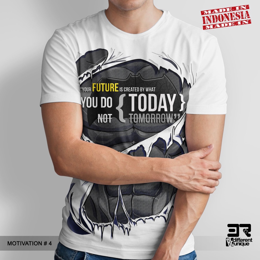 [ COD ] KAOS PRINTING GAMBAR MOTIVATION 4 - BAJU MOTIFASI dorongan, impuls, insentif, katalis, peran