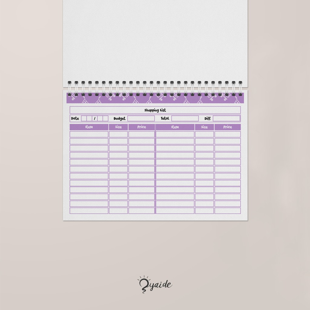 

Shopping List Notes Planner Agenda Catatan Daftar Belanja A4 A5 B5
