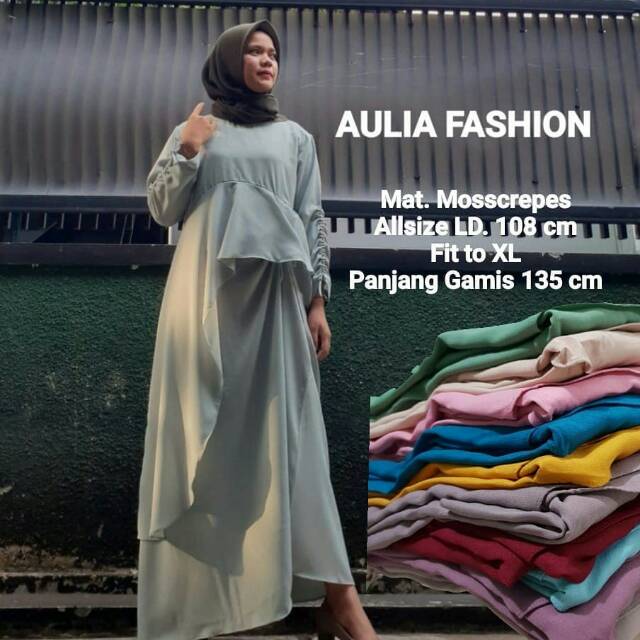 Promo termurah gamis aulia  bahan adem nyaman