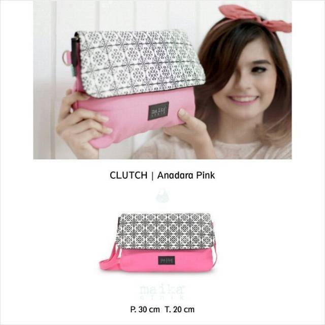 diskon Clutch maika dompet tas kecil selempang anadara pink
