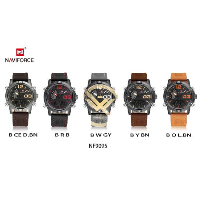 Promo Jamtangan pria NAVIFORCE NF.9095L 30m Water Resist, + include box leather