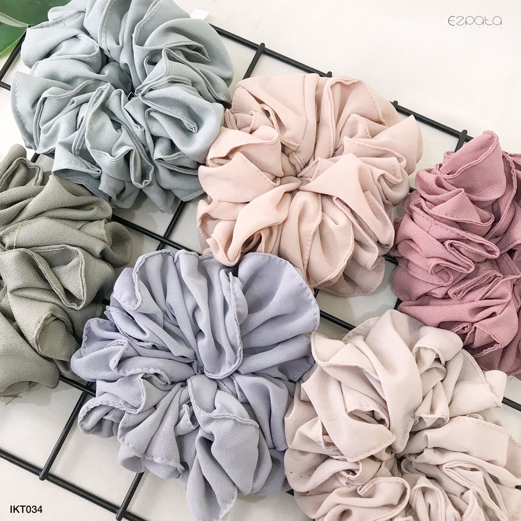 Ezpata Scrunchie Tebal Premium Hijab Ikat Rambut Warna Soft Random Termurah Berkualitas