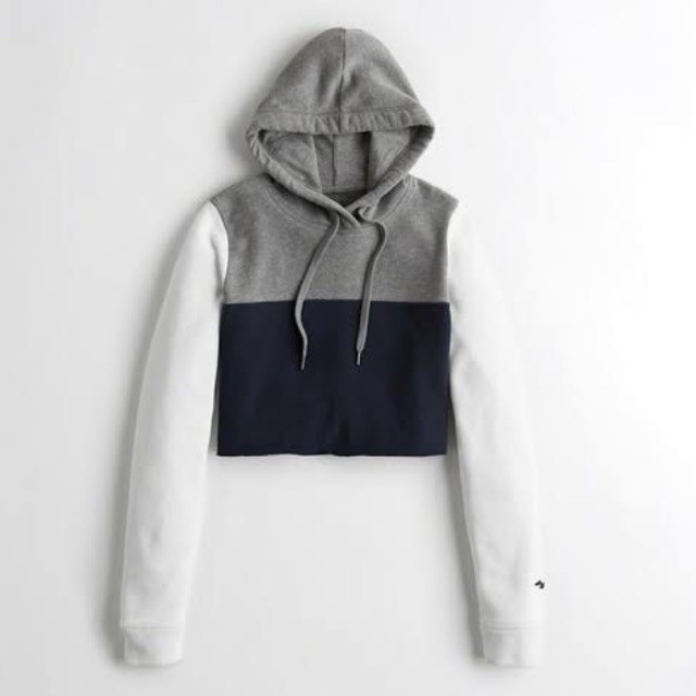 colorblock logo hoodie hollister