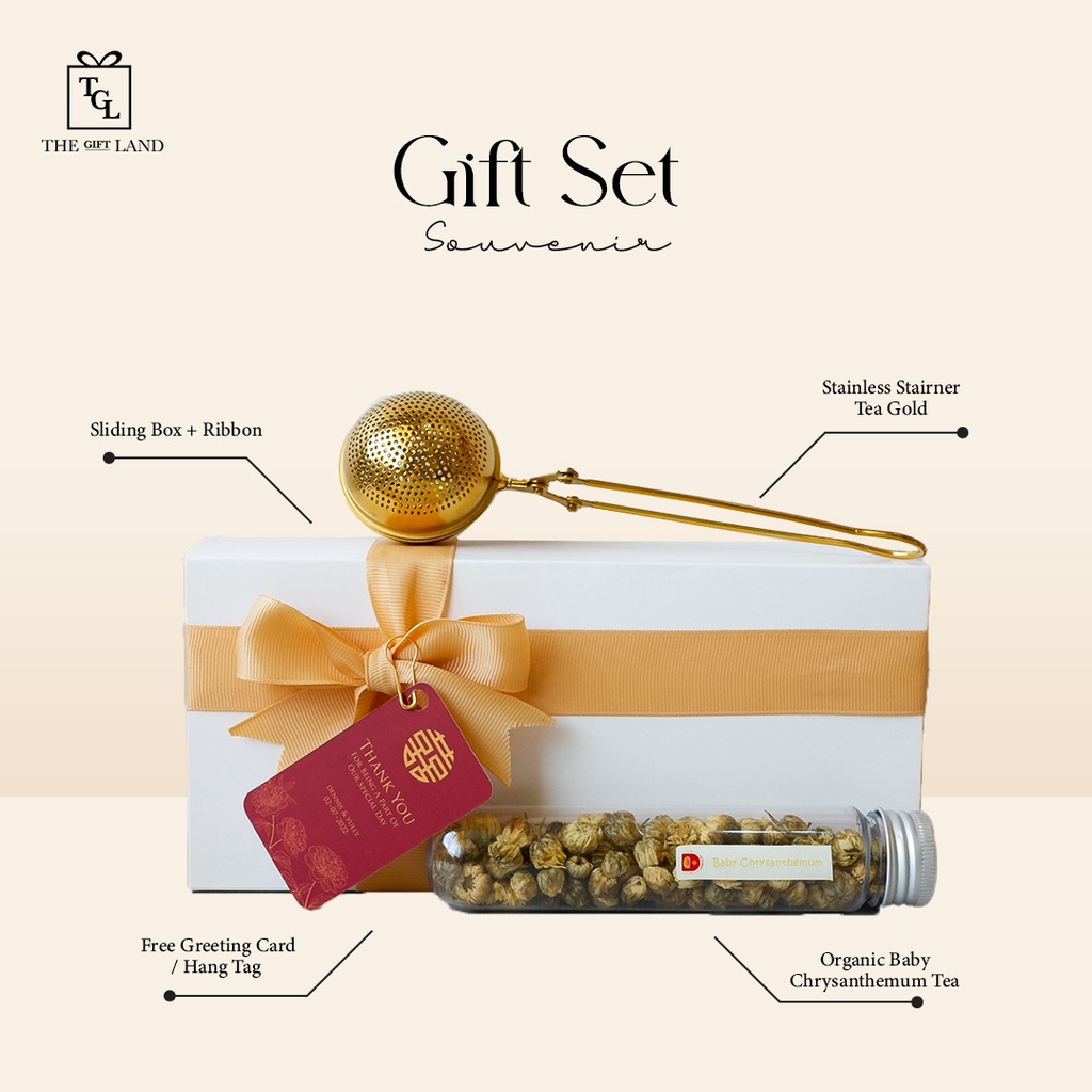 Hampers Gift Set Flower Tea Strainer Tea Gold Souvenir Wedding