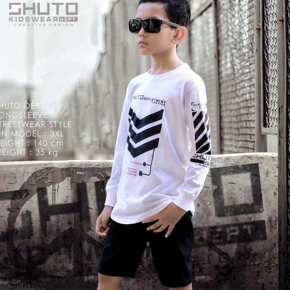 Menarik.. Baju Kaos Anak Laki Laki Lengan Panjang 1-12 Tahun Warna Putih/Baju Anak Laki Laki/Kaos An