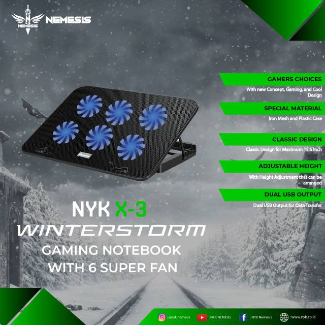 Nyk X3 Winterstrom Cooling Pad 6Fan