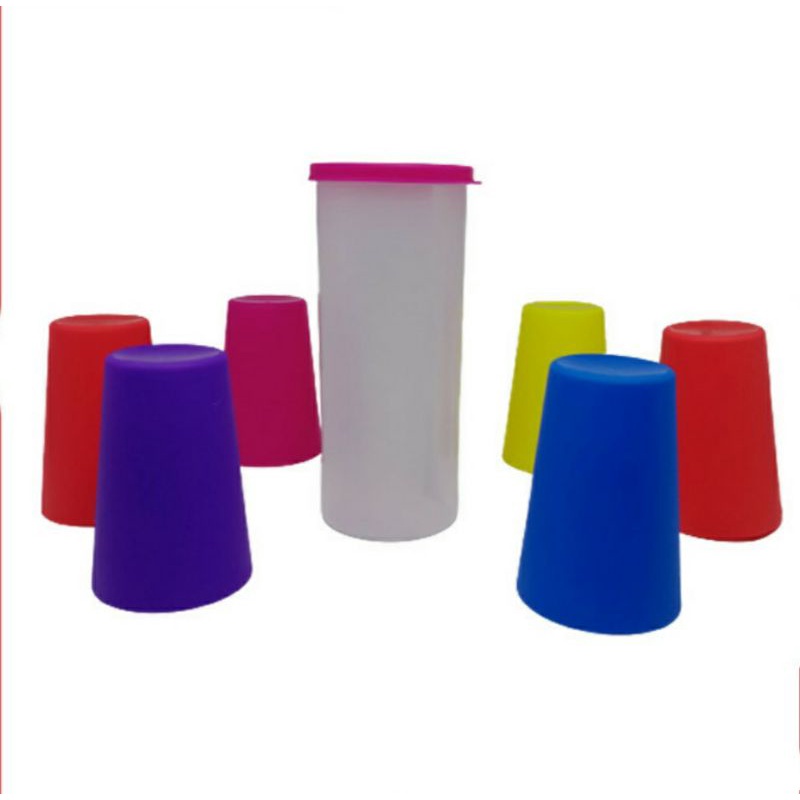 Gelas Beranak Cangkir Cup Set 7 in 1 Travel Cup Plastik Rainbow