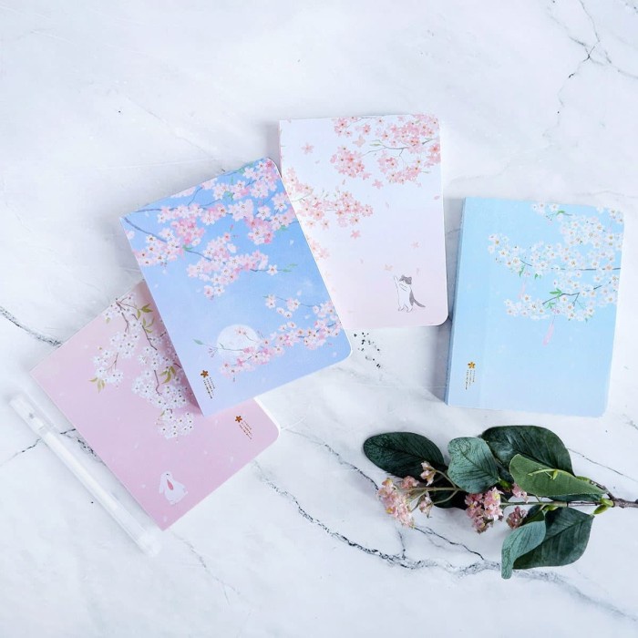 

Diskon Dear Cherry Blossom Plain Notebook A6 / Buku Tulis / Catatan Polos Limited