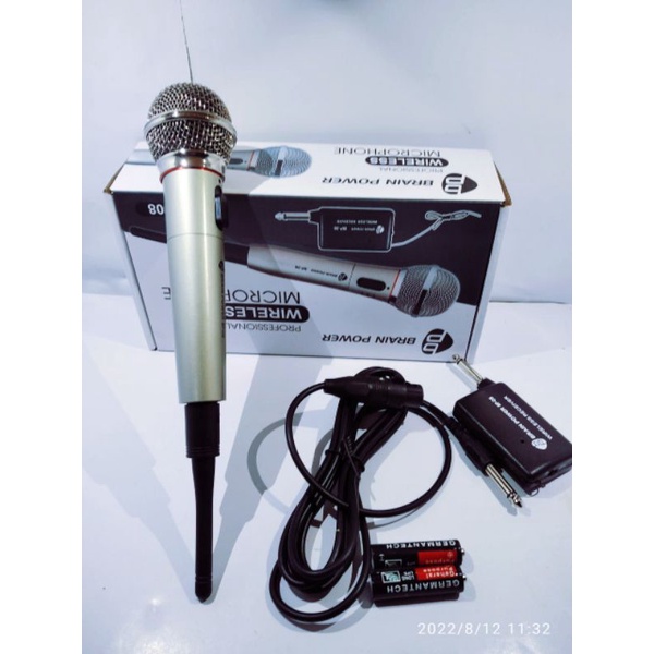 Microphone Wireless Proffesional Brain Power BP-08 - Mic Wireless dan Kabel