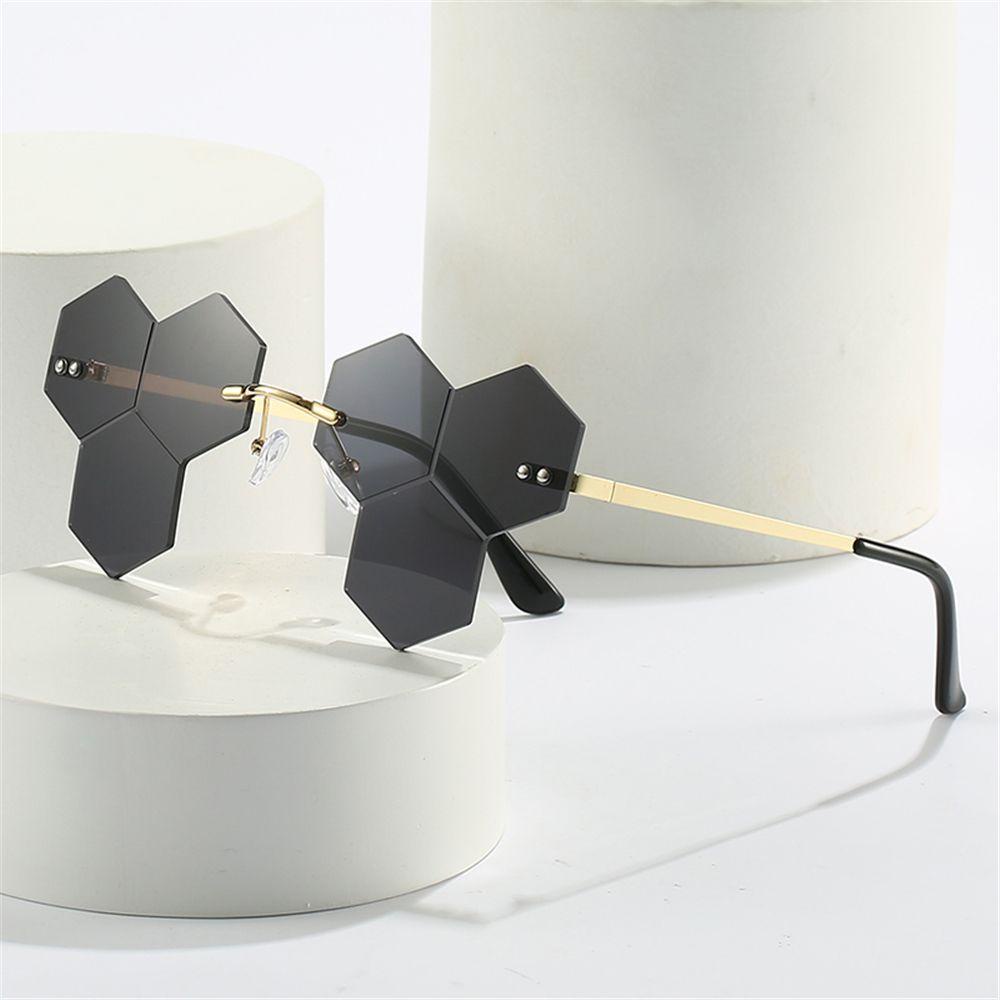 Lily Polygon Sunglasses Retro Irregular Clear Lens Fun Prom Glasses