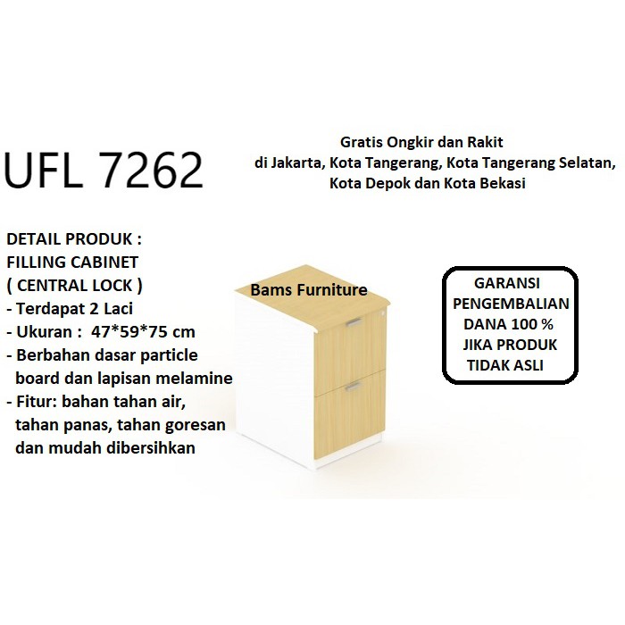 laci kerja laci kantor laci filling kabinet merek uno UFL7262 di jamin ori uk. 47x59x75 cm