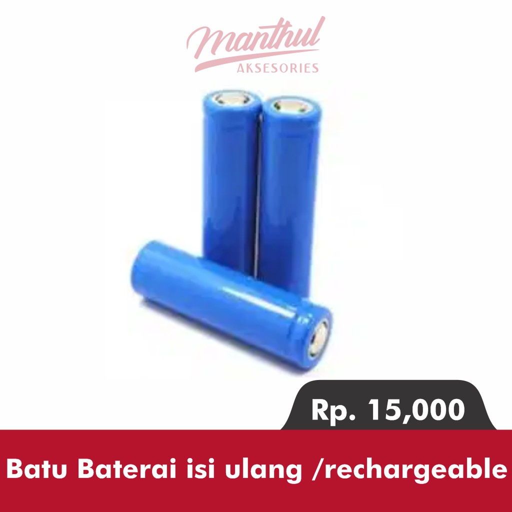 Batu Baterai isi ulang rechargeable 3.7V Li-ion