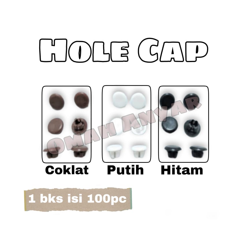 Hole Cap Plug Tutup Skrup Sekrup Plastik Lubang Pintu Kusen Aluminium