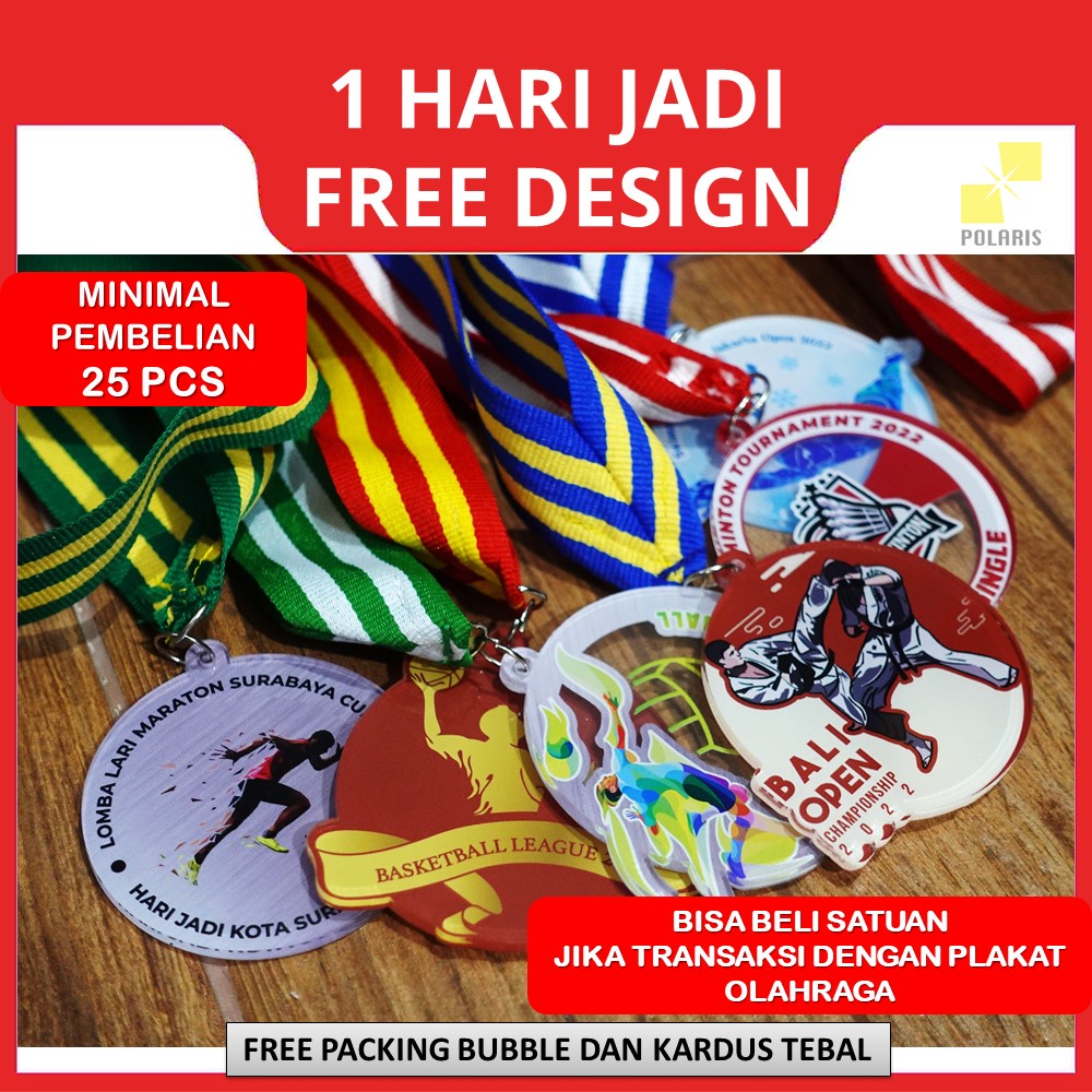 MEDALI AKRILIK SPORT EDITION KEJUARAAN OLAHRAGA - KALUNG MENDALI ACRYLIC 3 MM PENGHARGAAN JUARA LOMBA CUSTOM