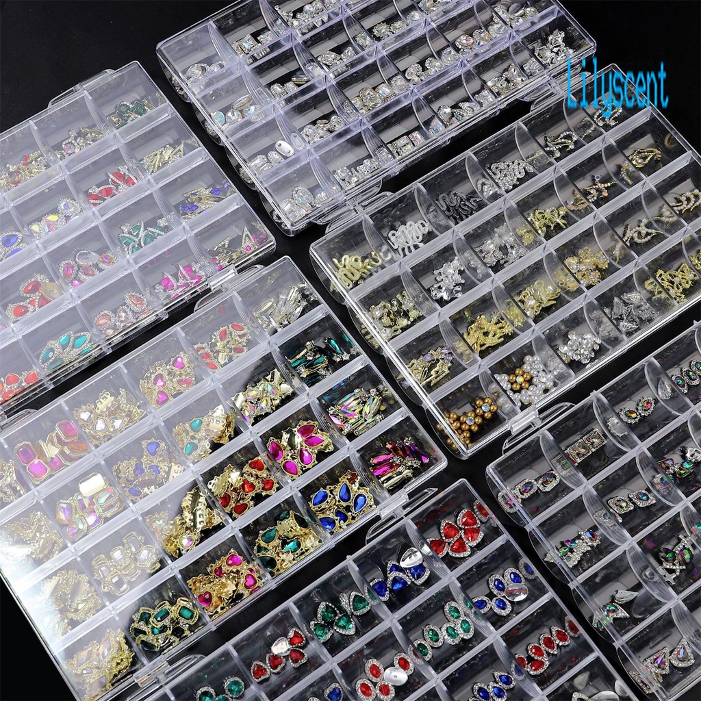 1 Kotak Ornamen Kristal Berlian Imitasi Glitter Bentuk Hati Aneka Warna Serbaguna Untuk Nail Art