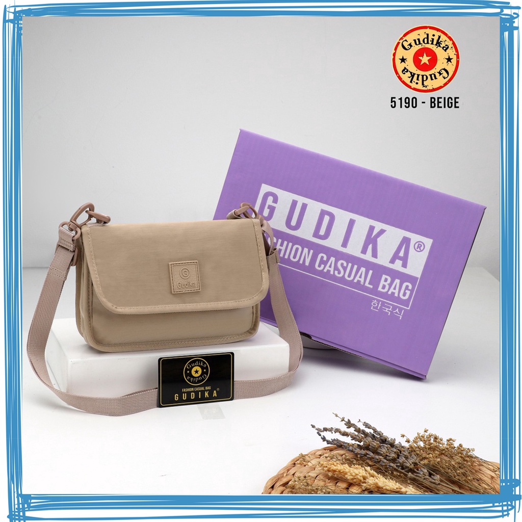 BIG SALE GUDIKA - Tas Selempang Wanita Kece Import Original 5190 - Tas Wanita Selempang Bahu Kekinian Terbaru Bahan Nylon Waterproof Anti Air - slingbag - tas mini - bag - cewek - fashion - branded - santai - tas - slempang - termurah - ori - wanita