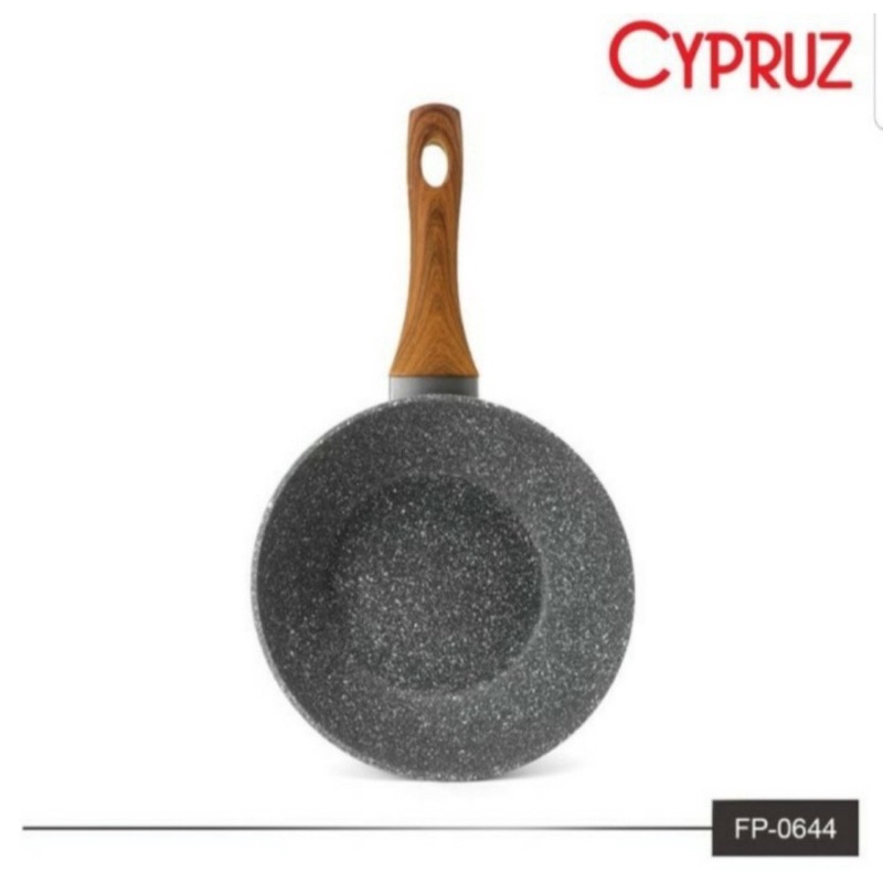 Cypruz Fry wok 20 cm, 24 cm, 26 cm &amp; 28 cm 3mm Induksi Marble / Penggorengan Cyprus Induksi