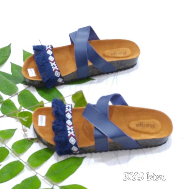 OBRAL CUCI GUDANG AKHIR TAHUN BORNEO RY5 dan RY11 SENDAL  BIRKEN  BY XAVYERA MOTIF RUMBAI