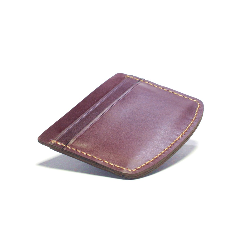 dompet kartu kulit asli card wallet - slim wallet warna marun PHWL852