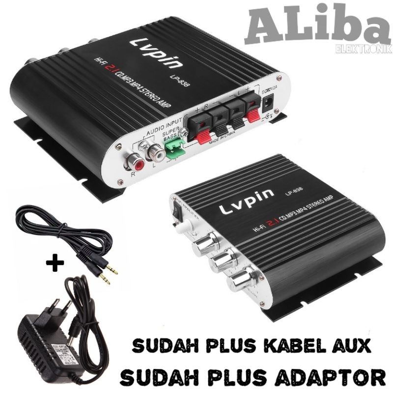 Lepy lvpin Lp838 amplifier mobil motor aki 12v plus adaptor