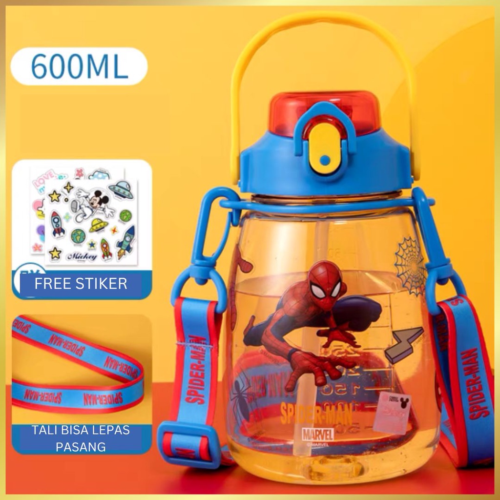 BOTOL TEMPAT TUMBLER MINUM PLASTIK MURAH ANAK SEKOLAH BPA FREE LUCU OLAHRAGA SPORT MOTIVASI PENANDA 