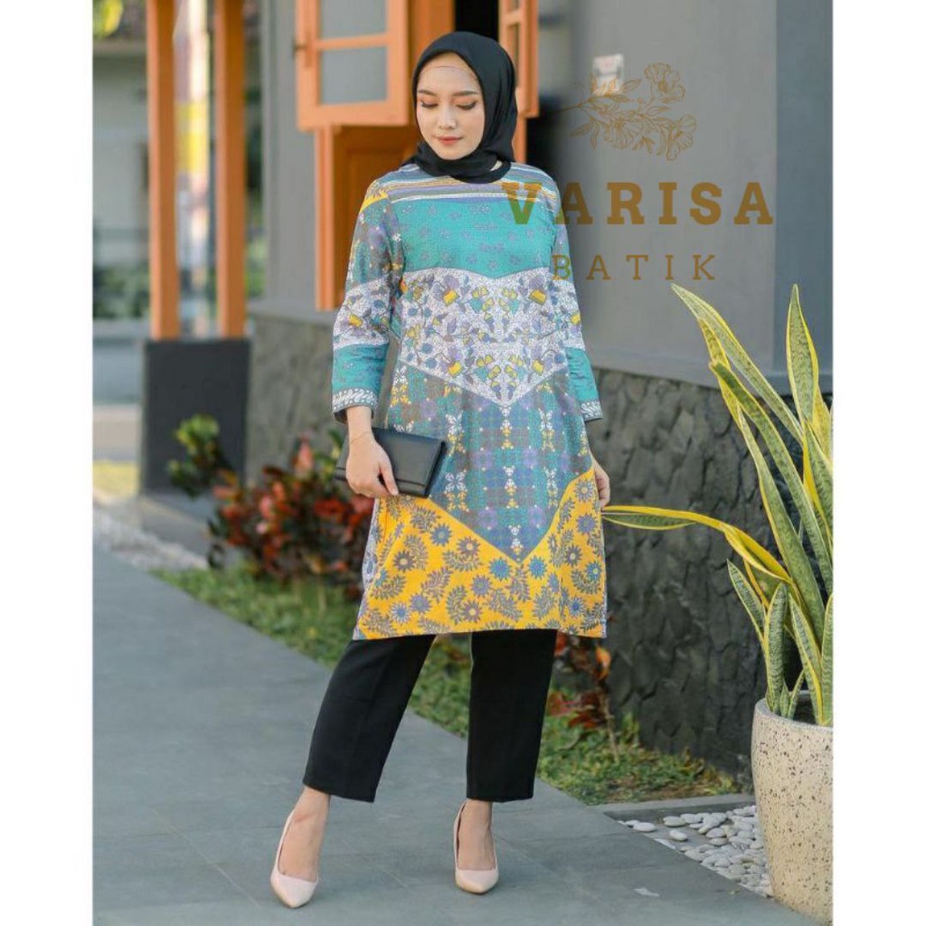 Jumbo Tunik Batik Soft | Atasan Tunik Batik Modern Katun Halus Kode BK SF Terbaru Terlaris