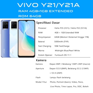 Jual Hp Vivo Y21s Y21T RAM 6GB+2GB Extended ROM 128GB/vivo y21s RAM 4