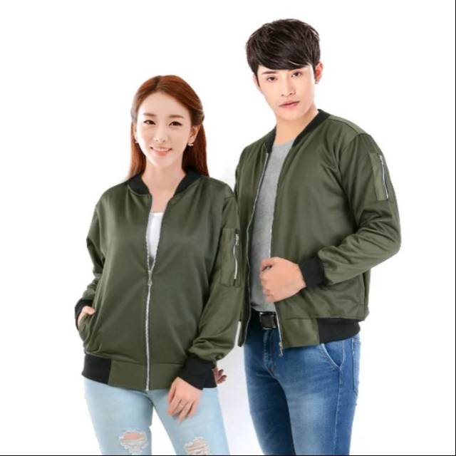 Jaket Bomber Army Pria&Wanita size M-XXL
